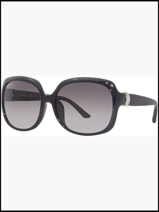 Square Full Rim Sunglasses with Grey Gradient Lens